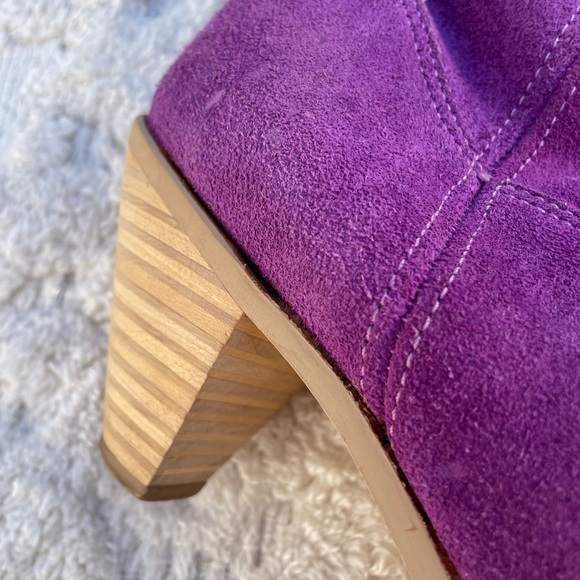 Vintage 70’s Purple Fringe Suede Women's Boots/Purple Cowgirl Boots 7-7.5 - Picture 10 of 12